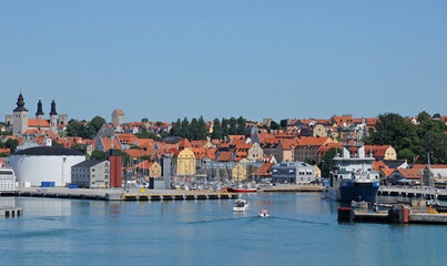 Sweden, the harbour of Visby in Gotland