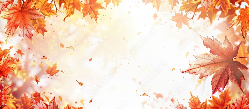 Poster autumn leaves creating a picturesque background for copy space image.