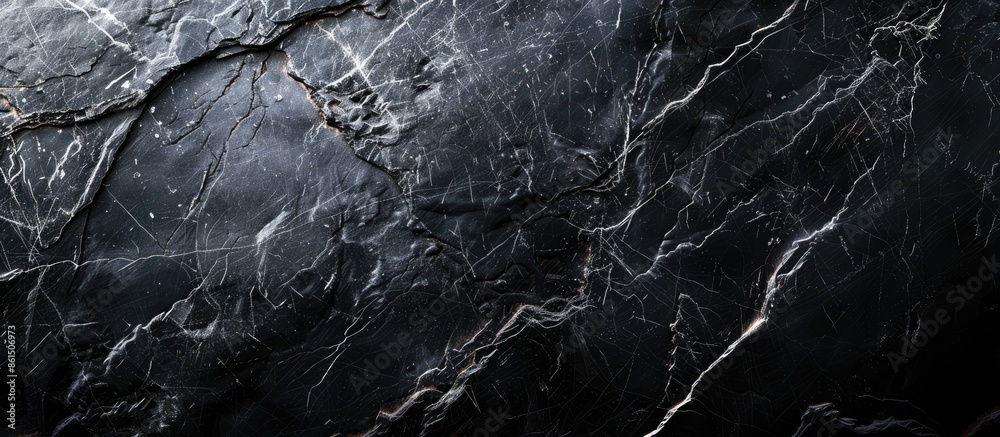 Poster Abstract background with dark nature elements created on black marble with copy space image.