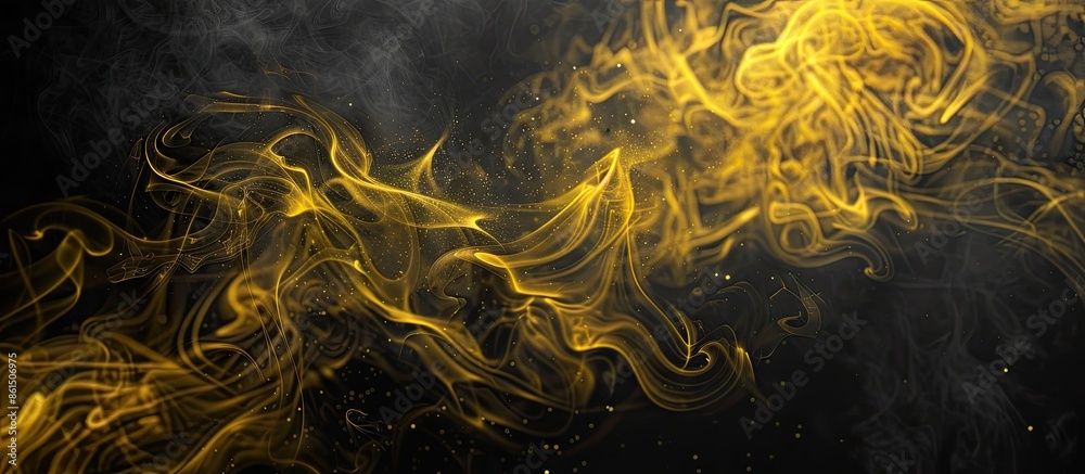 Poster a black background with yellow steam swirls, showing copy space image potential.