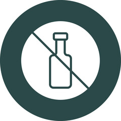 No Alcohol Vector Glyph Icon