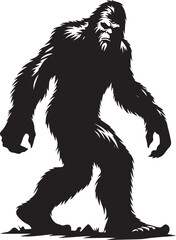 Bigfoot silhouettes vector image Flat silhouette design illustration
