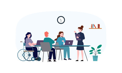 Business inclusive meeting with diversity concept illustration