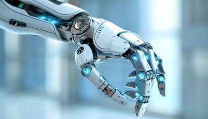 Detailed view of high tech robotic limb with neural connections for enhanced functionality