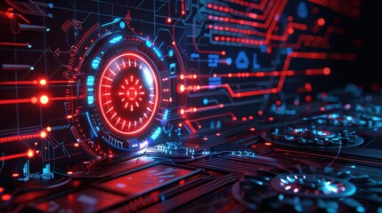 Fototapeta premium Virus icon, silver security breach alert, firewall illustration, side view, conveys digital safety, robotic tone, splitcomplementary color scheme
