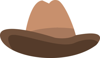 Brown cowboy hat vector illustration. Cartoon hat isolated on white background.