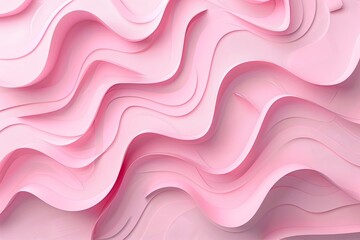 Obraz premium Pink abstract background with 3D wavy paper cut shapes, high resolution and detailed