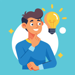 Business man thinking, problem solving, idea bulb. 
