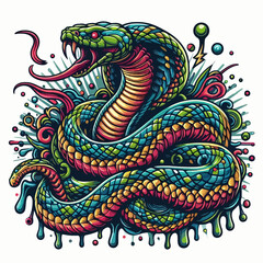 Dangerous snake in vector illustration design