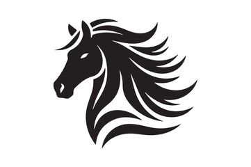 horse silhouette vector illustration, animal illustrations artwork and design