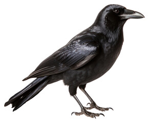 Obraz premium PNG Crow blackbird animal white background.