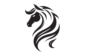 horse silhouette vector illustration, animal illustrations artwork and design