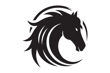 horse silhouette vector illustration, animal illustrations artwork and design