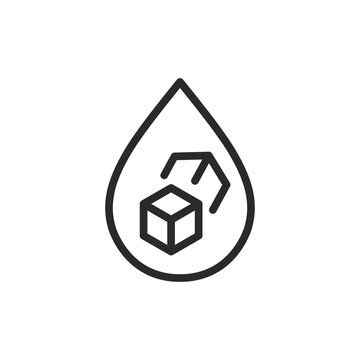 recommend clip art: Blood sugar test, linear style icon. Blood drop and sugar cubes. Editable stroke width
