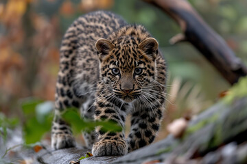 Amur Leopard in natural environment