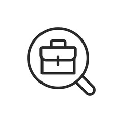 Job search, linear style icon. the process of looking for employment opportunities. Editable stroke width