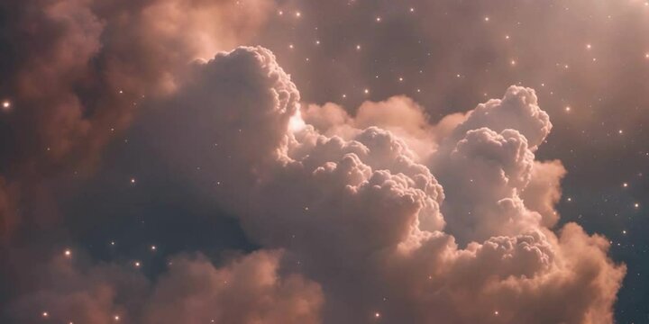 view of clouds and pink sky