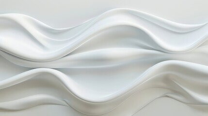 Fototapeta premium Clean white wave patterns merge effortlessly with a pristine background, illustrating simplicity and sophistication