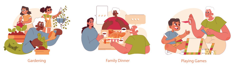 Grandparents Day. Flat Vector Illustration