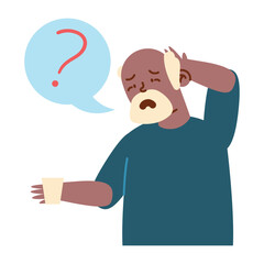 confused grandfather and trying remember