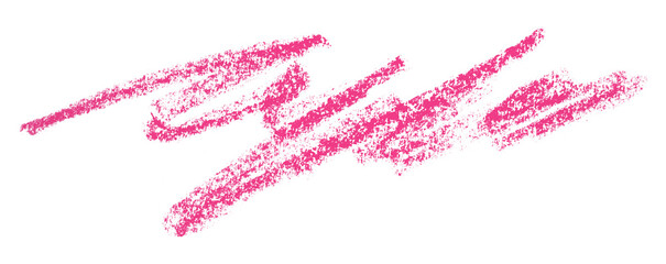Pink pencil strokes isolated on transparent background.