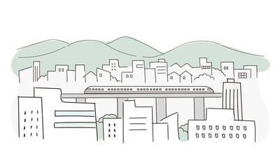 街並み、風景のイラスト