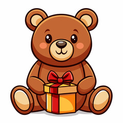 693 teddy-bear-with-gift--vector--toy-christma