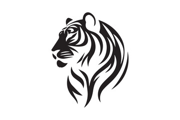 bengal tiger silhouette vector illustration, animal illustrations artwork and design