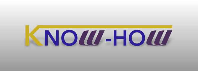 Parola KNOW-HOW  con sfondo colorato gradiente