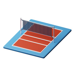 Volleyball court 3d illustration