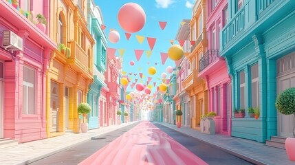 Fototapeta premium 3D Render of Labor Day Street Art Competition in Minimalist Style
