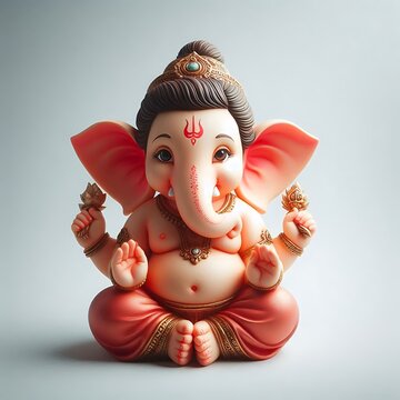 Cute 3d Ganesha, Ganpati, Ganesh Chaturthi, Bal Ganesh, isolated, white background