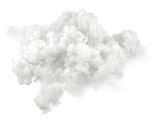 Isolate spreading white clouds on transparent 3d illustrations png