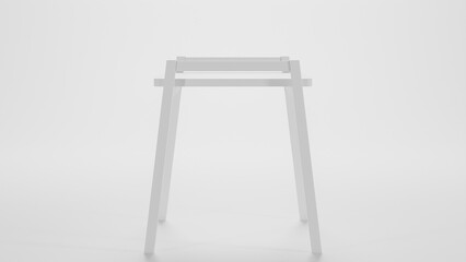 Wooden dining stool minimalist design premium photo 3d render