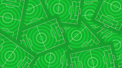 Sports background with stacked football field pattern in circular classic style.