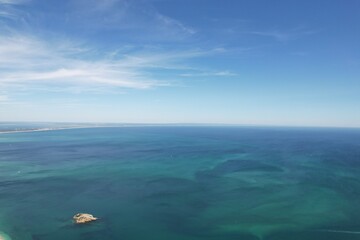 Landscape aerial drone photography of arrabida atlantic ocean portugal