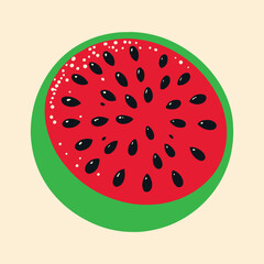 Flat vector illustration of watermelon slices