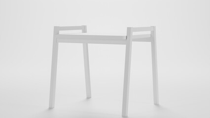 Wooden dining stool minimalist design premium photo 3d render