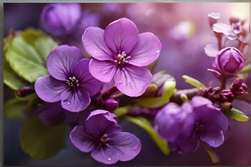 beautiful purple flowers on bokeh background