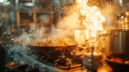 Steam rising from a pot