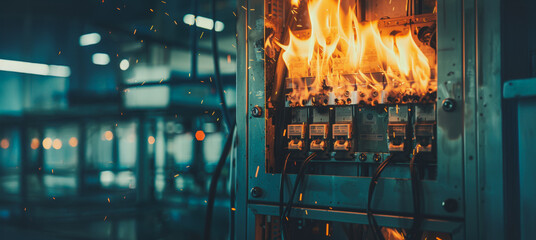 Industrial electrical panel fire in a manufacturing facility