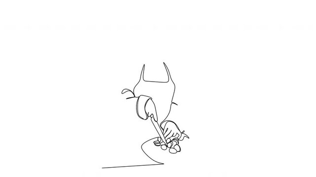 Line drawing of a chef. Vector illustration. Kitchen