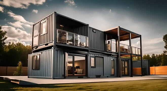 Modern container house or modular house.
