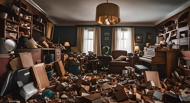 Junk in a house. Diogenes syndrome.