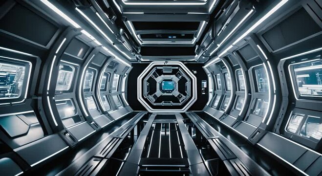 Interior of a spaceship or space station.