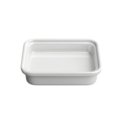Small white rectangular dish on transparent background clipart for tableware