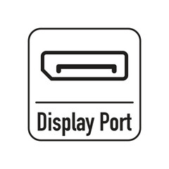 Display port icon, cable input, vector illustration.