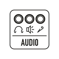 Icon of input for mini-jack 3.5, output for headphones, microphone, etc., vector illustration.