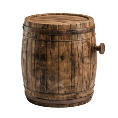 Obraz premium Antique wooden cask on transparent background clipart for storage