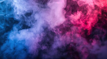 Abstract Smoke Swirls in Blue and Pink